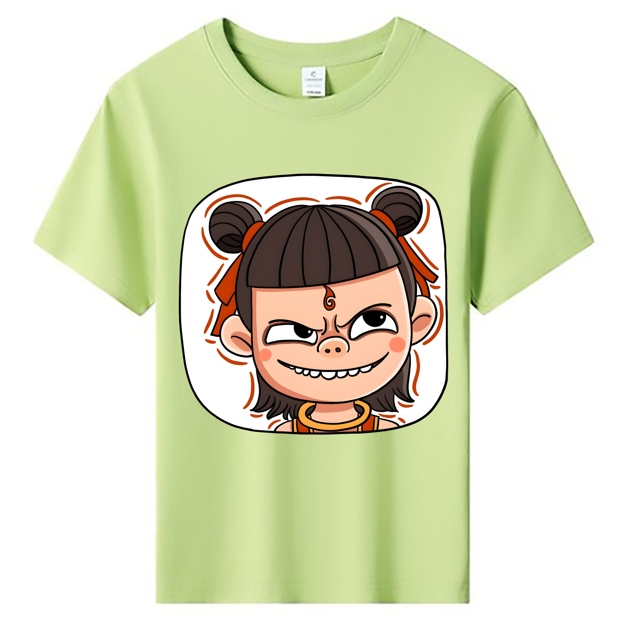 （画像用） Ne Zha 2 ナタ 魔童の大暴れ 綿100％キッズTシャツ（フロントプリント）